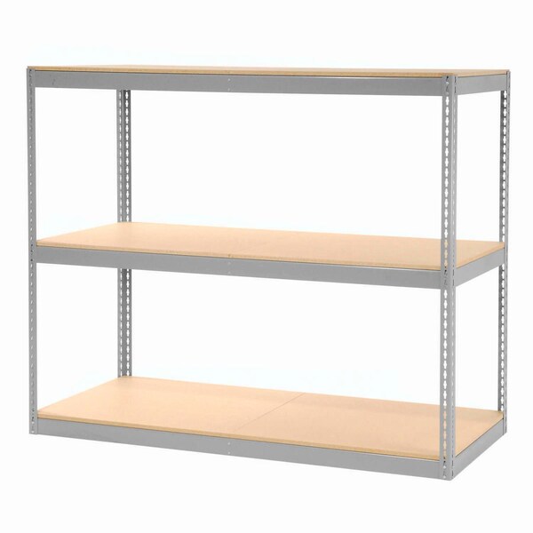 Record Storage Rack Without Boxes 72W x 30D x 60H, Gray